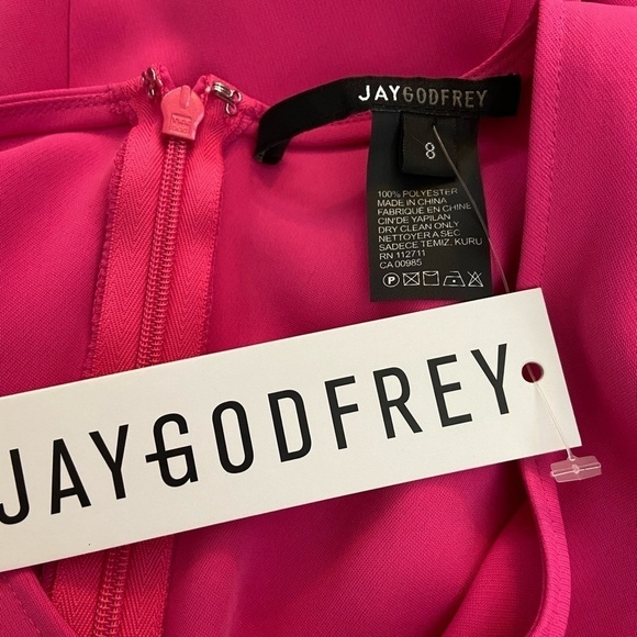 JAYGODFREY • NEW Women’s Pink 3/4 Length Balloon Sleeve Mini Dress Size 8 - Picture 5 of 5